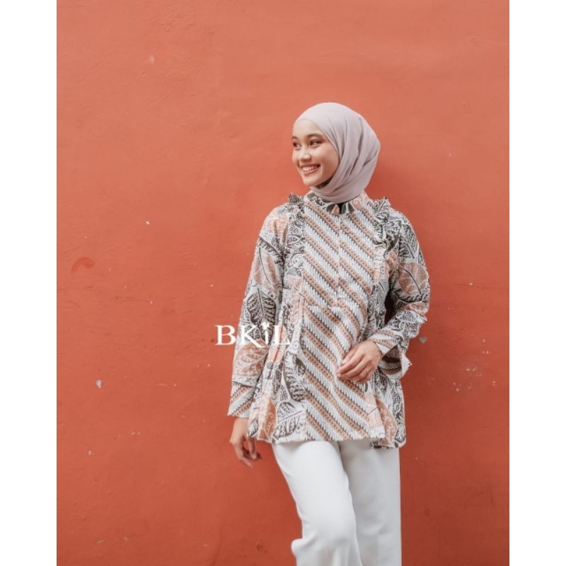 BAJU BATIK WANITA MODERN MONALISA GENES M,L,XL asli PEKALONGAN || jumputan