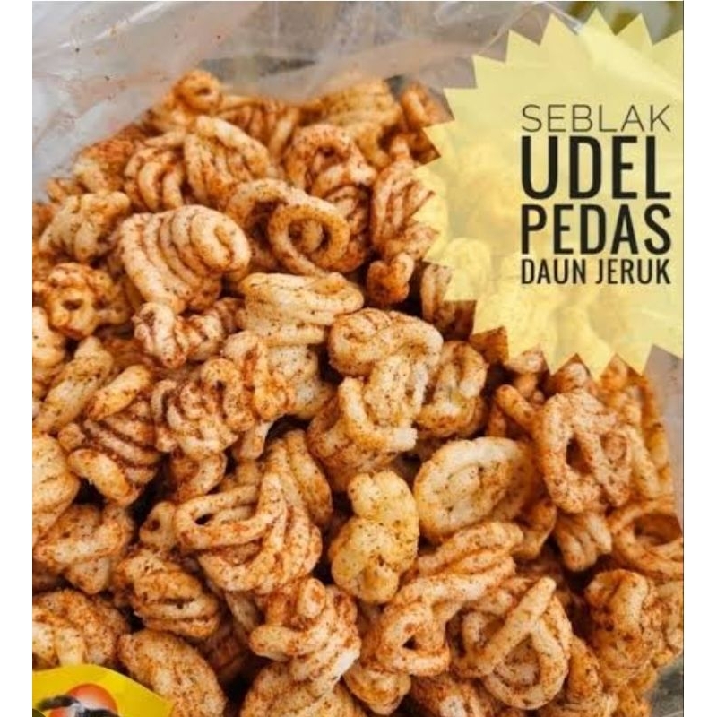 

Krupuk seblak udel pedas daun jeruk