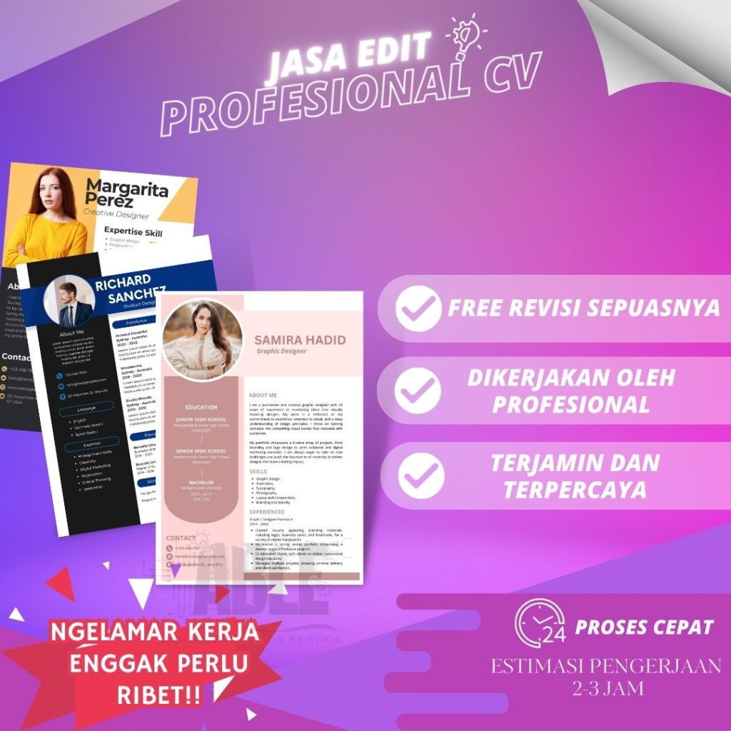 Jasa Pembuatan CV | Desain CV | Jasa CV | Surat Lamaran Kerja