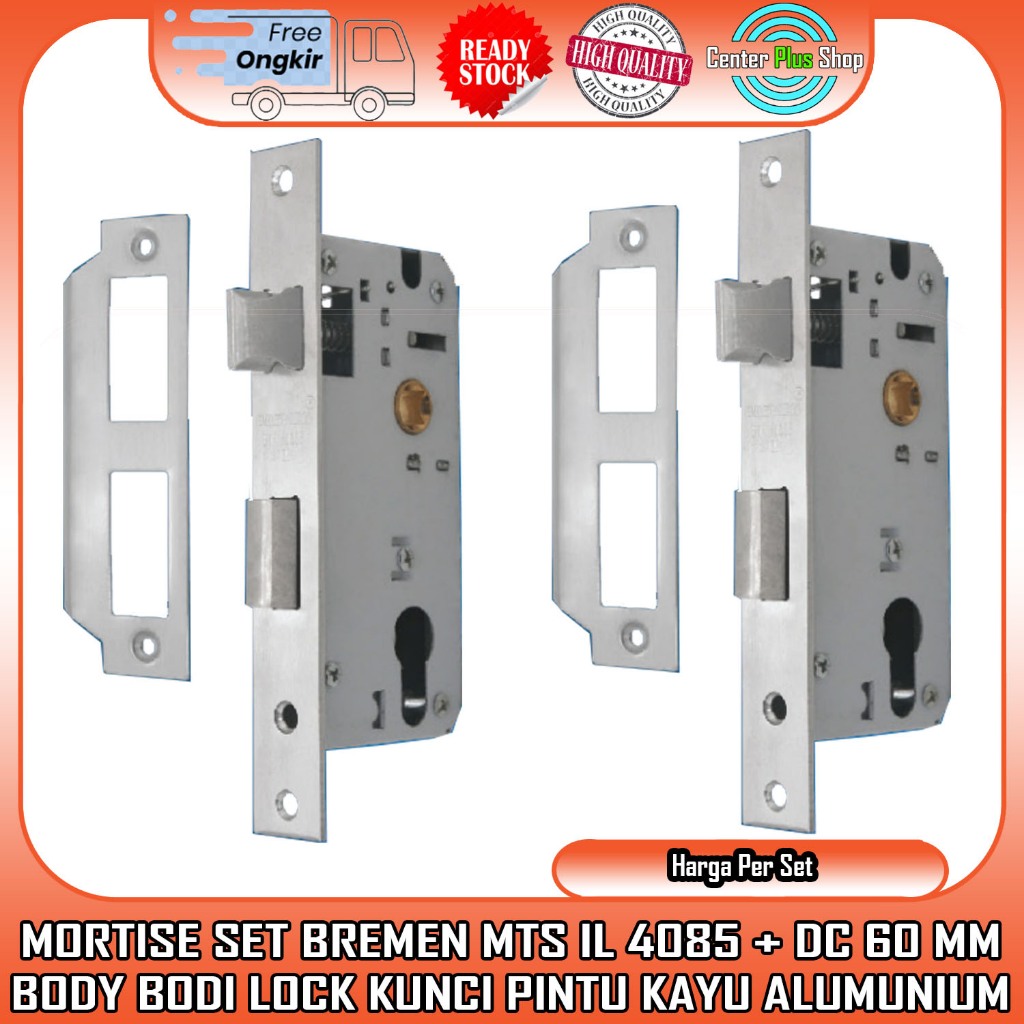 BREMEN MORTISE LOCK MTS IL 4085 + DC60MM KUNCI PINTU ALUMUNIUM ALUMINIUM KAYU BODY BADAN BODI TUNGGA