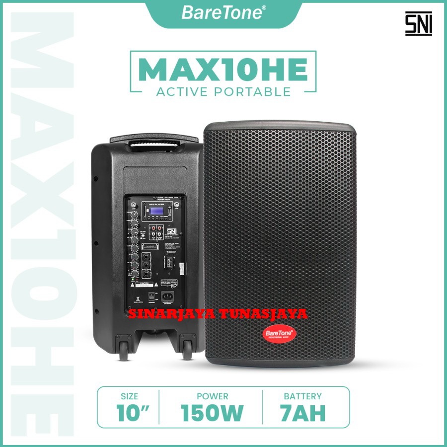 Speaker Portable Baretone MAX10HE baretone MAX 10HE / MAX 10 HE Bluetooth-TWS