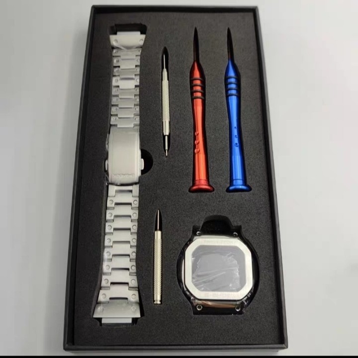 Bnb Metal (316L) bezel bracelet G Shock DW 5600 series Silver