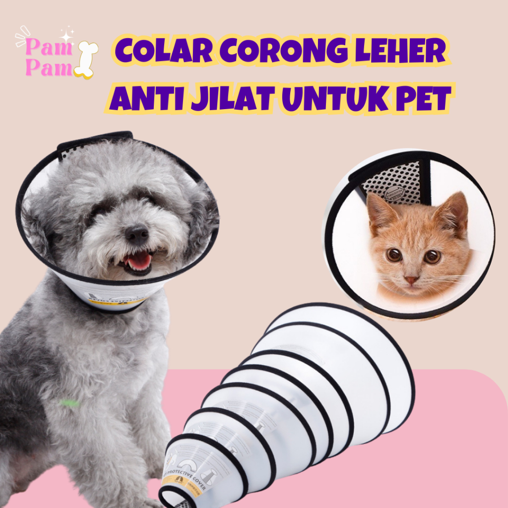 Collar Kucing Sakit Kolar Leher Kucing Anti Jilat Corong Kucing Collar Anjing Pet Collar Neck Access