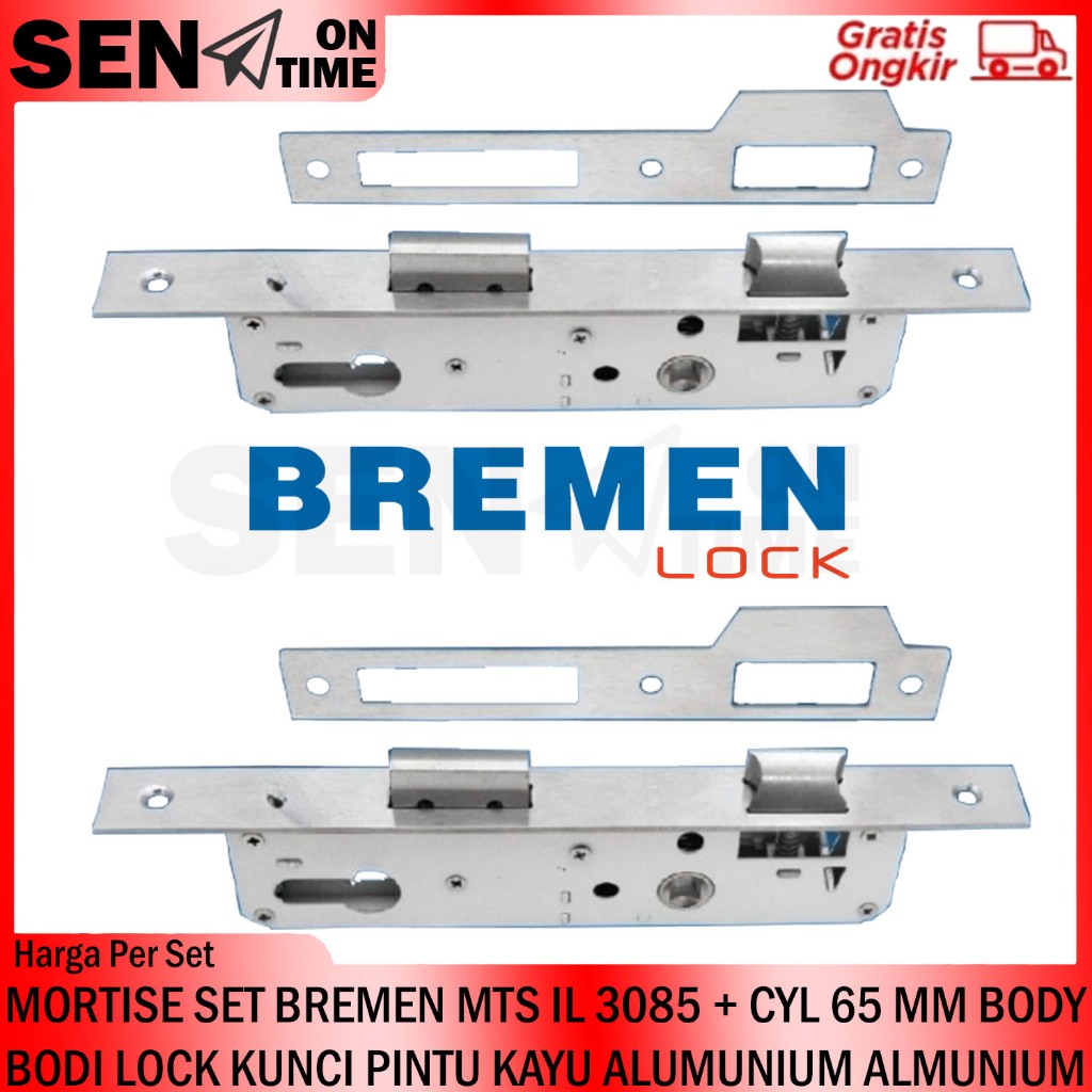 BREMEN MORTISE LOCK MTS IL 3085 + CYL65MM KUNCI PINTU ALUMUNIUM ALUMINIUM KAYU BODY BADAN BODI TUNGG