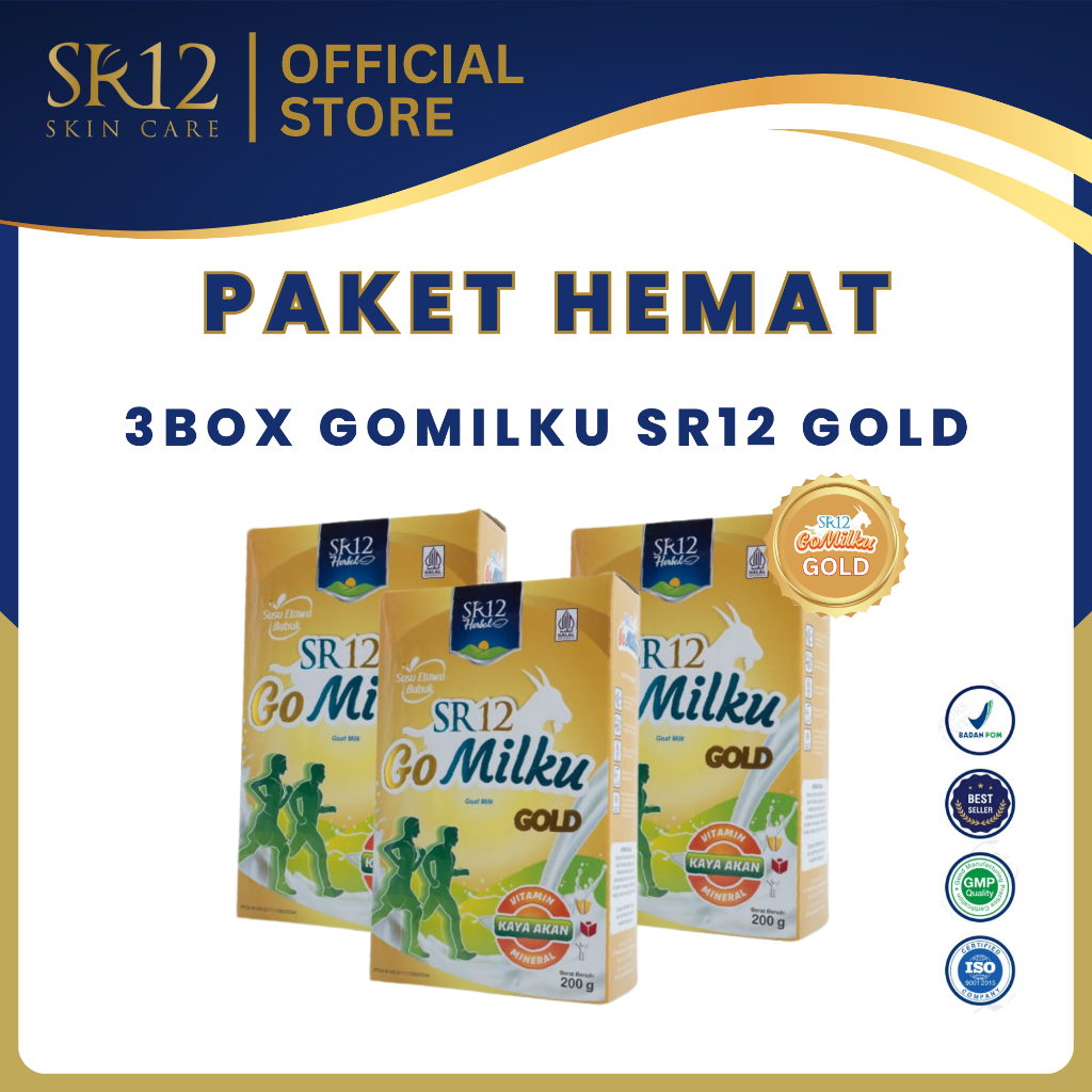 

GoMilku SR12 Gold 3 Box - Susu Kambing Etawa Asli Original Atasi Nyeri Sendi dan Tulang