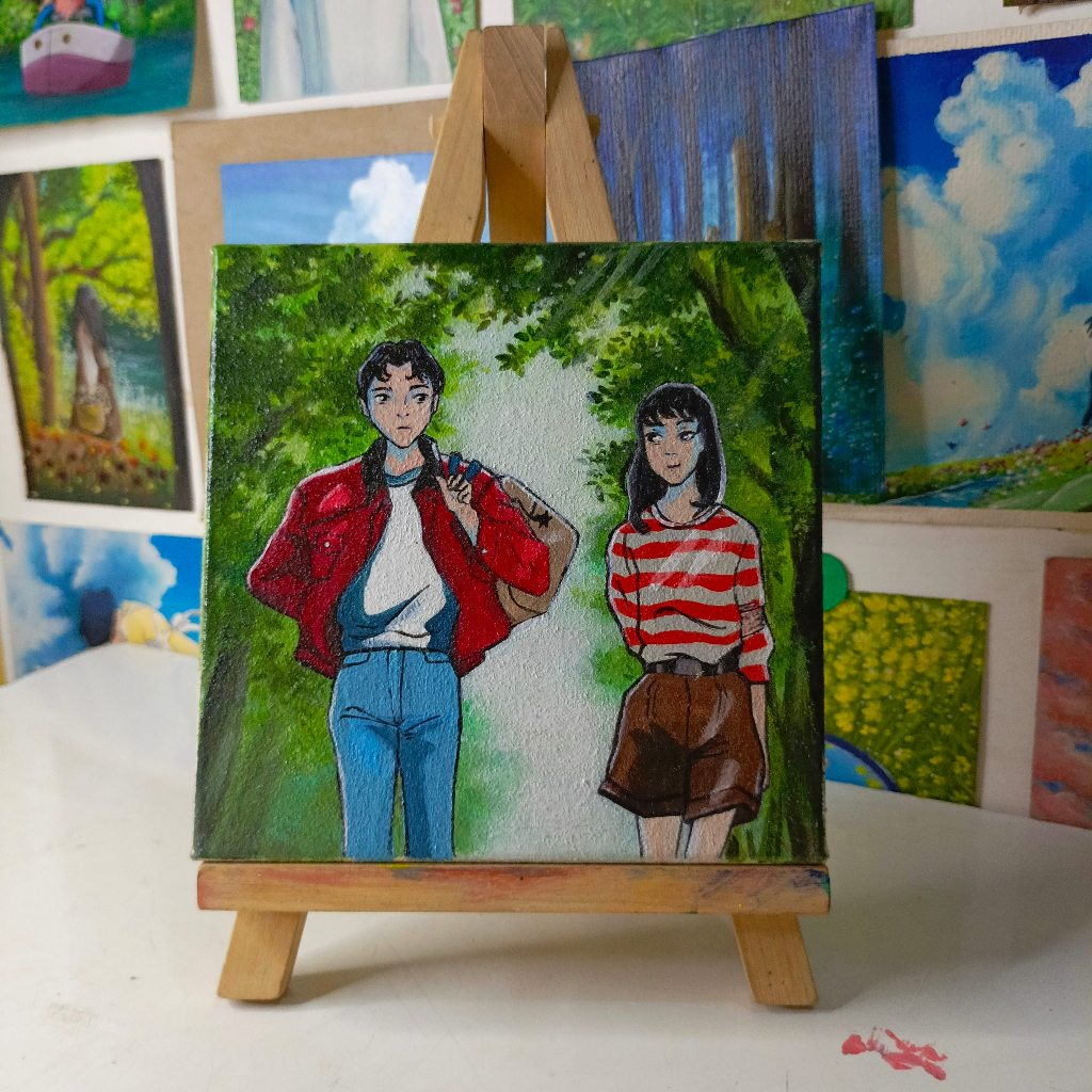 Lukisan Kanvas Anime / Kanvas Painting Ukuran 20x20 cm