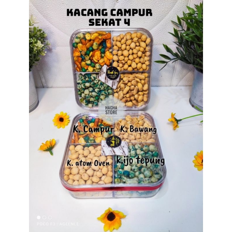 Kacang Campur Toples Sekat 4 Mixnut