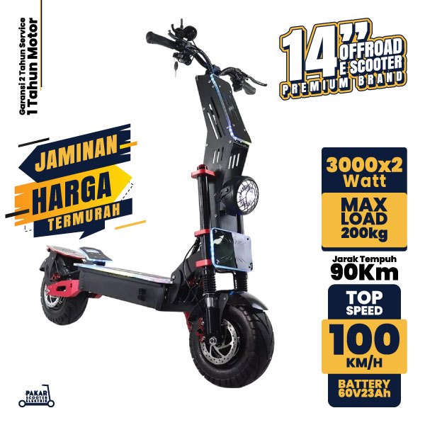 ELECTRIC SCOOTER 14 INCH BIG TIRE WITH SEAT TERBARU 