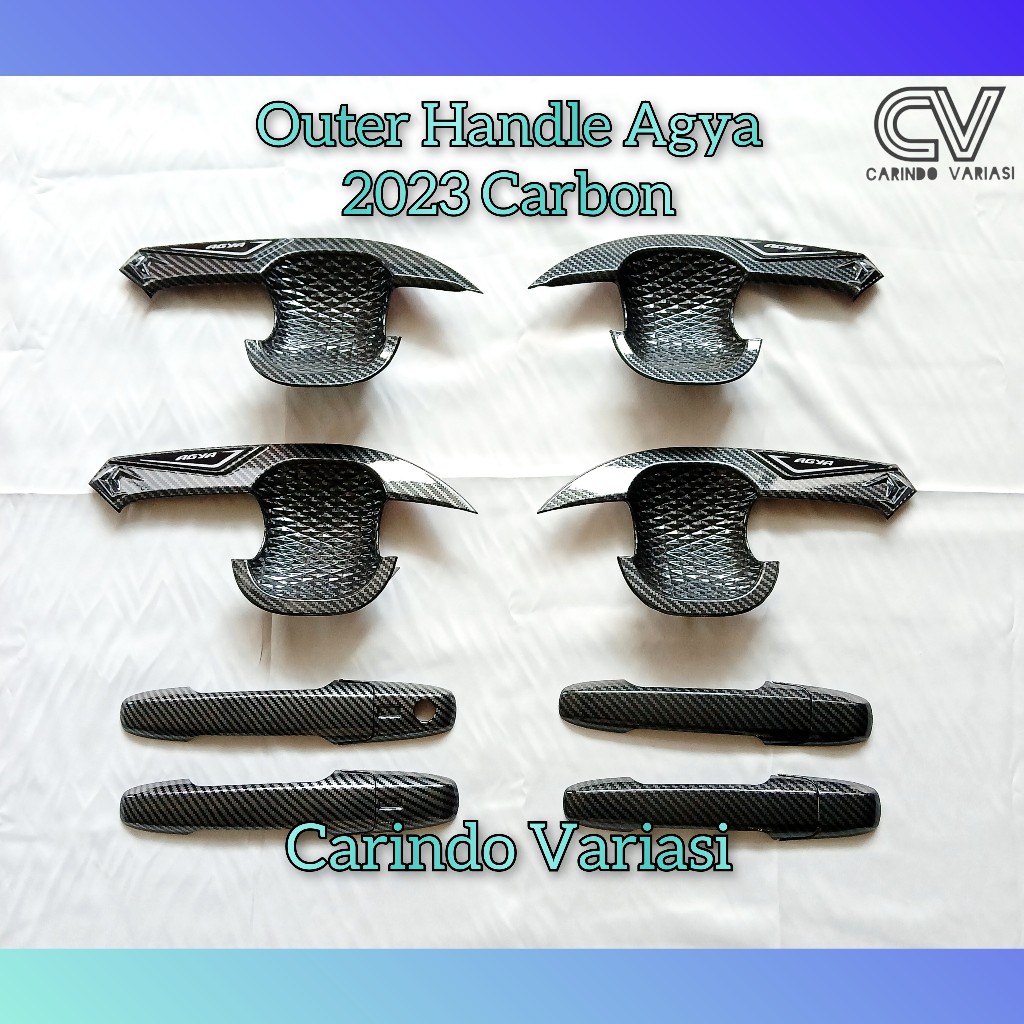Cover Handle Outer Pintu Mobil Agya 2023 Carbon