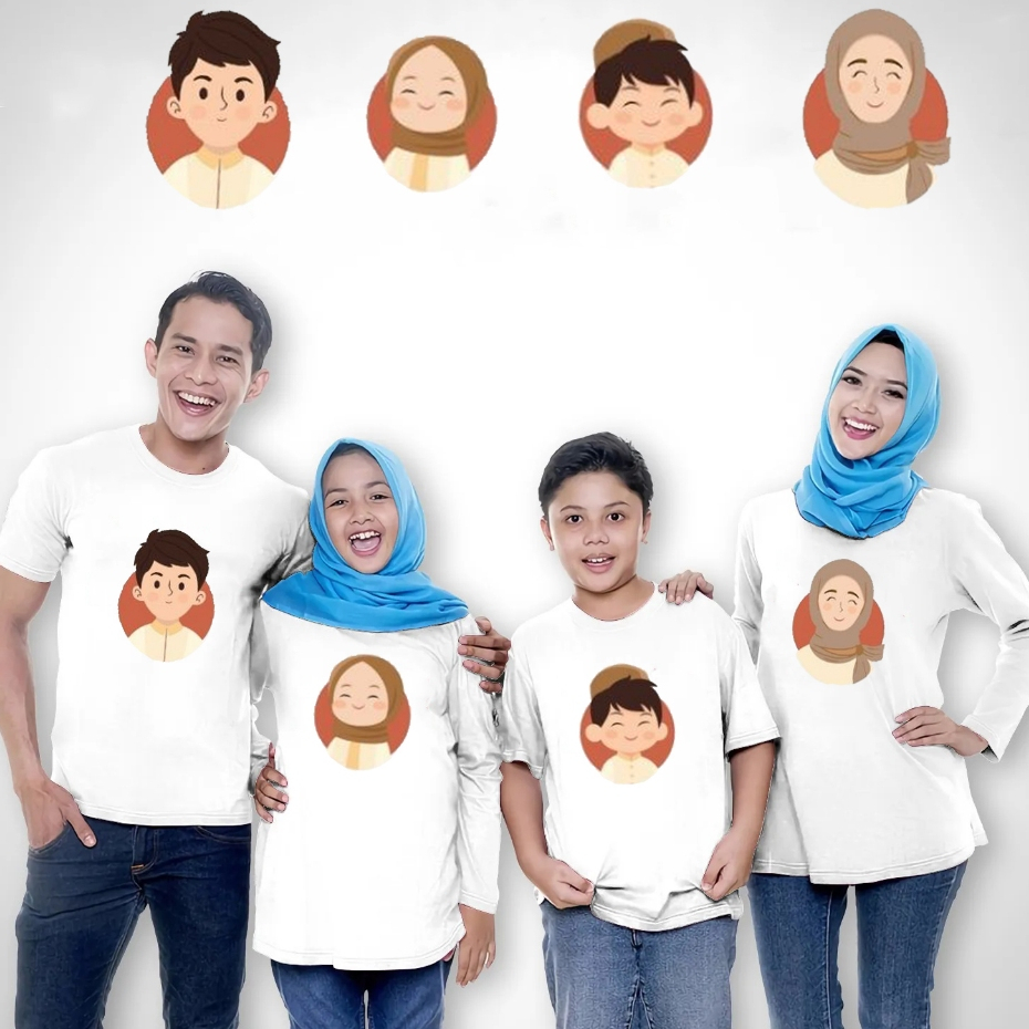 FAM MUSLIM SAKINAH  kaos bagus couple ANAK AYAH IBU murah lengan pendek dan panjang atasan lucu baju