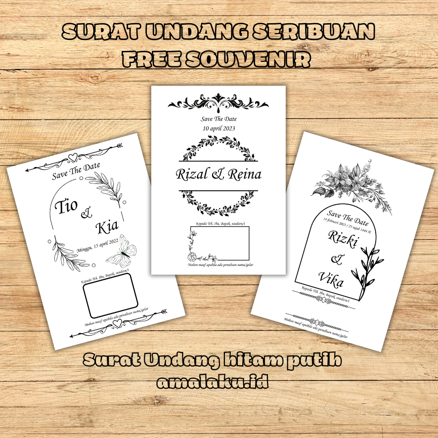 undangan surat undang surat undangan hitam putih surat undang custom surat undang mewah elegand sura