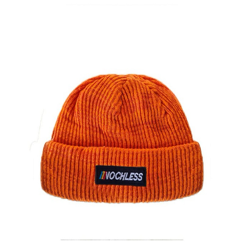 NOCHLESS-BEANIE HAT ORANGE | topi kupluk beanie hat topi pria wanita dewasa