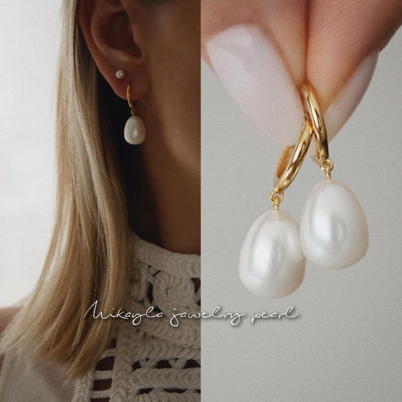 Anting simpel mutiara tawar|Anting mutiara asli lombok|Anting mutiara asli bersertifikat|anting muti