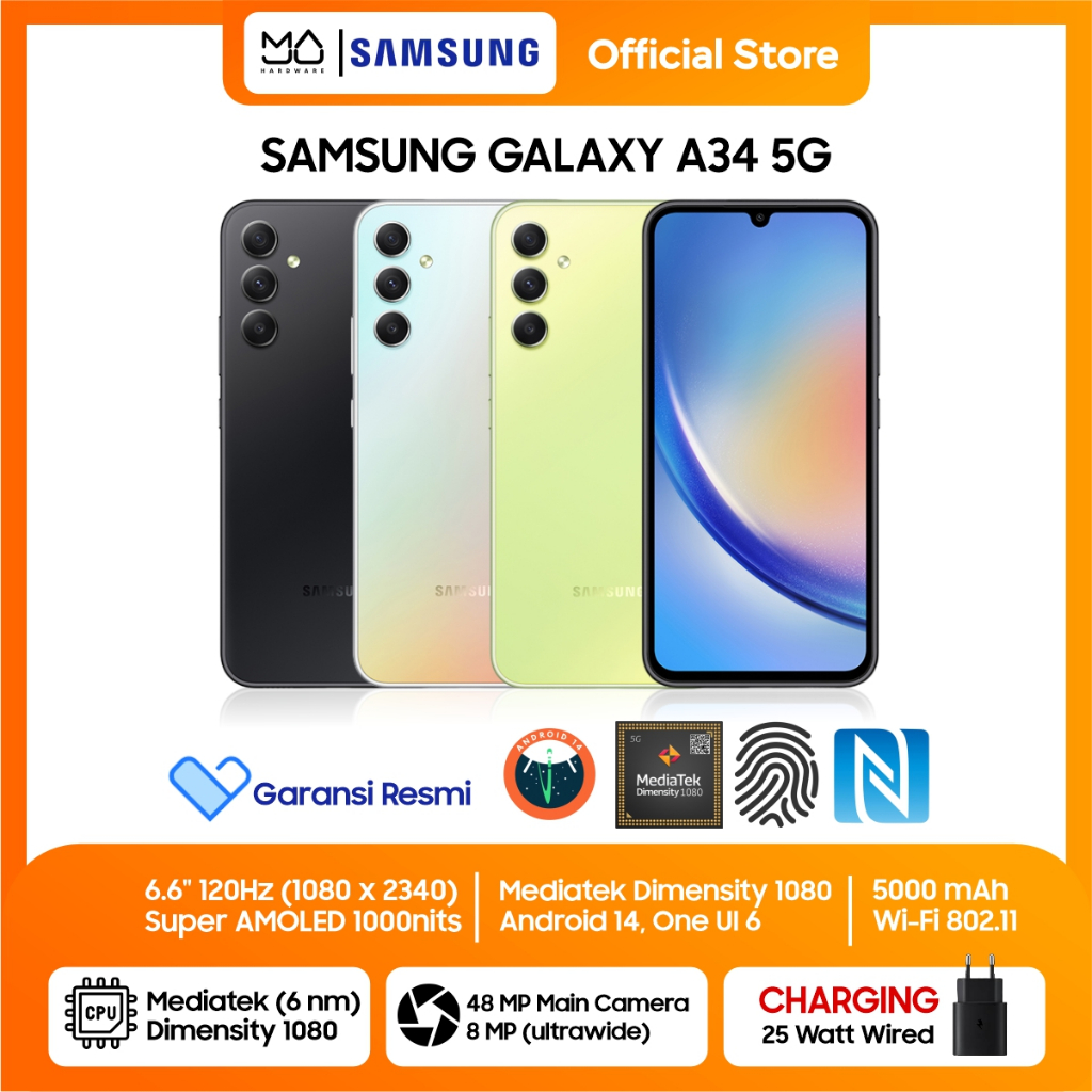 Samsung A34 5G 8/256GB Garansi Resmi