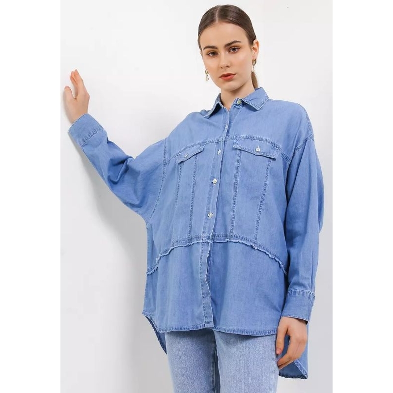 Denim Shirt KC804D KEMEJA LOIS ORIGINAL WANITA DENIM