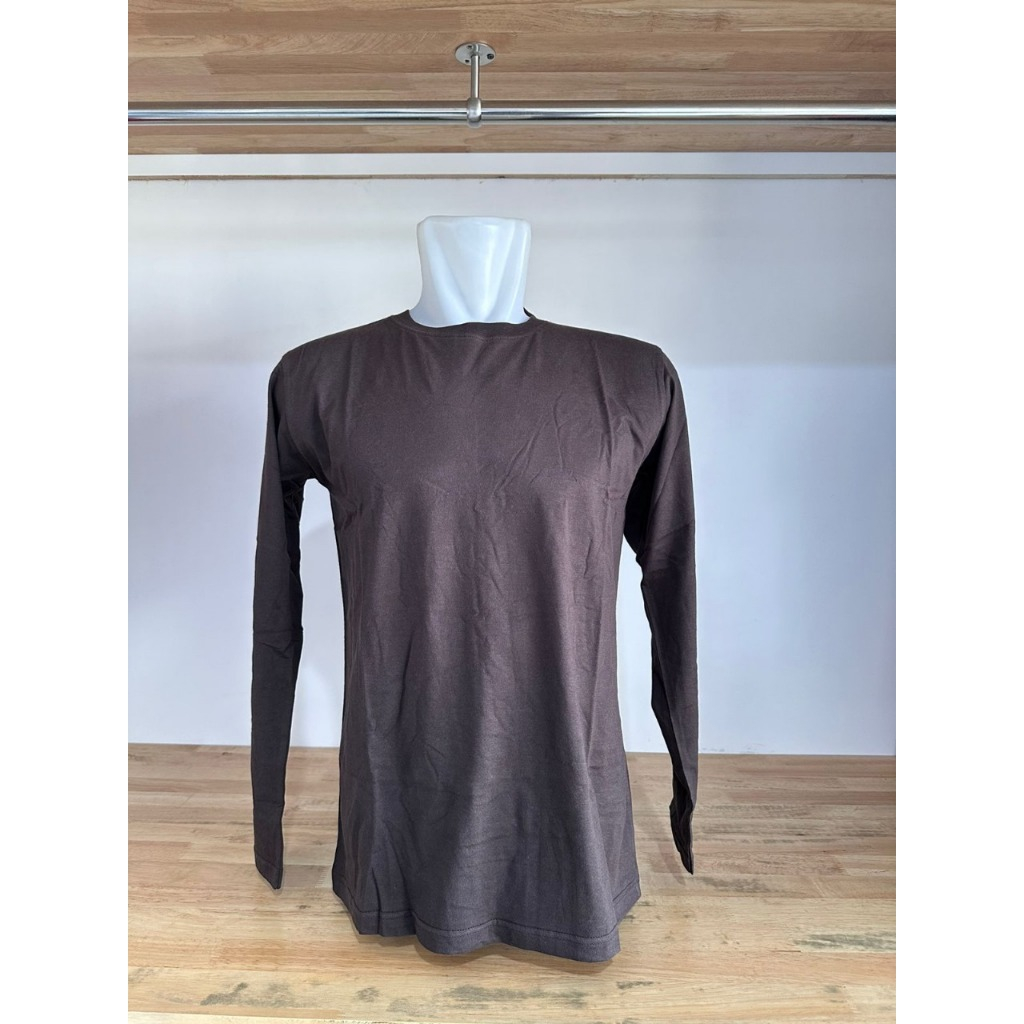 Kaos Premium Lengan Panjang Coklat Kopi