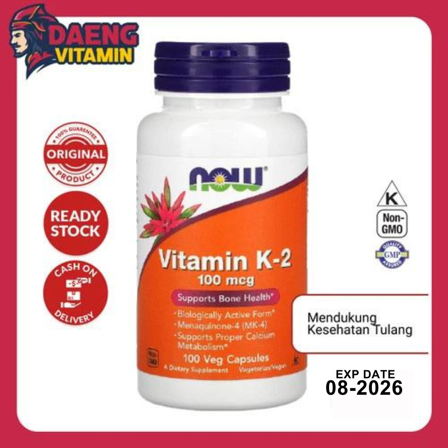 Suplemen Vitamin Now K2 K-2 100 mcg 100 Vcaps