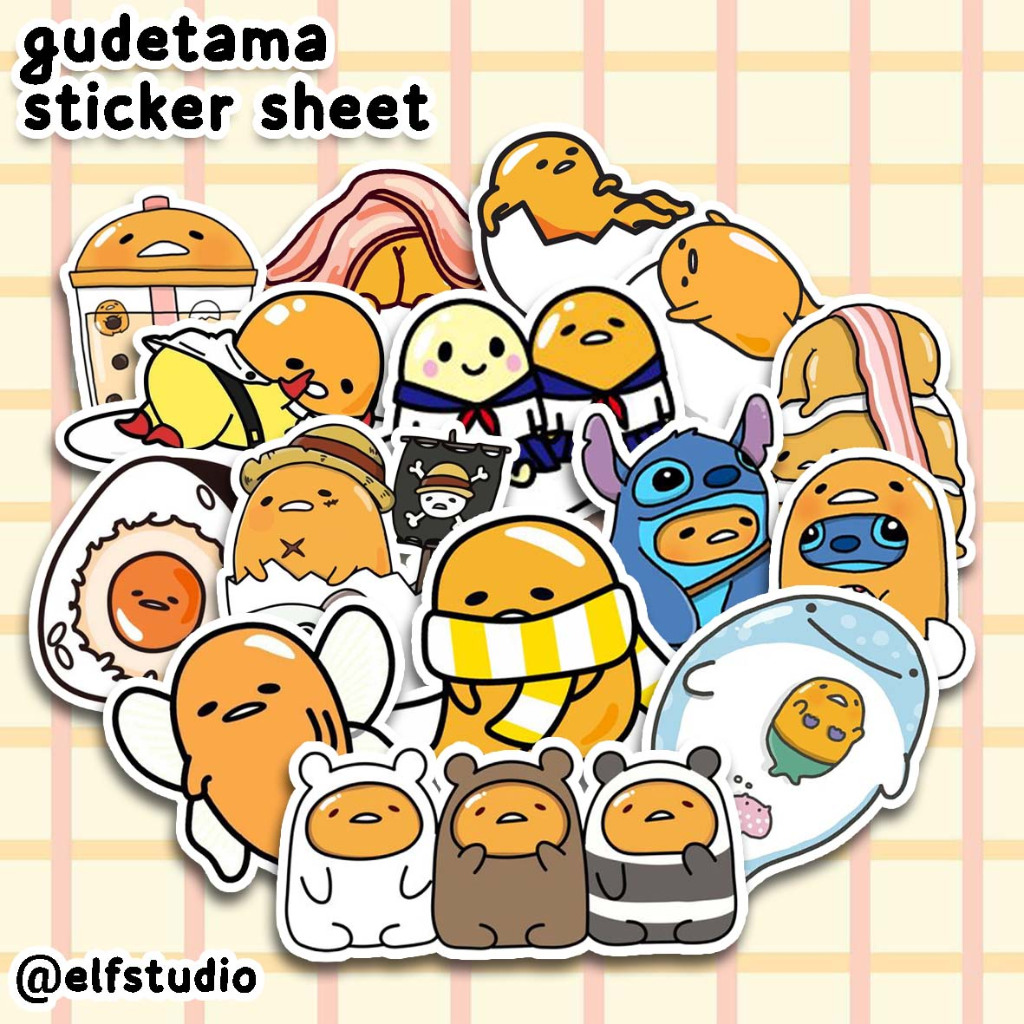 

Stiker Gudetama Sanrio Sticker Telur Kuning Untuk Planner DIY Scrapbook Journal Book Dekor Kartun