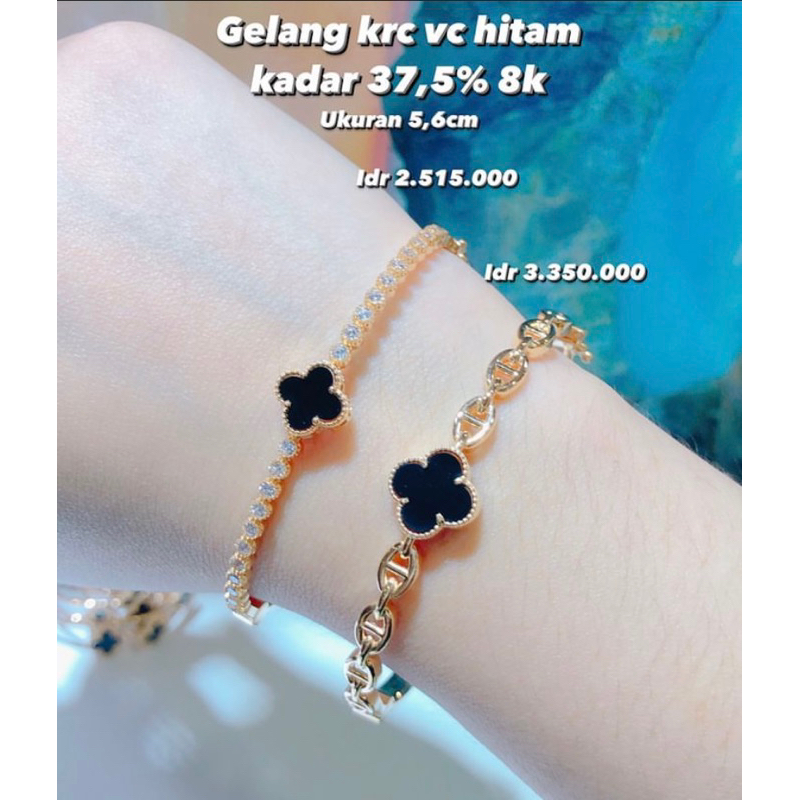 Gelang Krc Vc Hitam kadar 375 8k