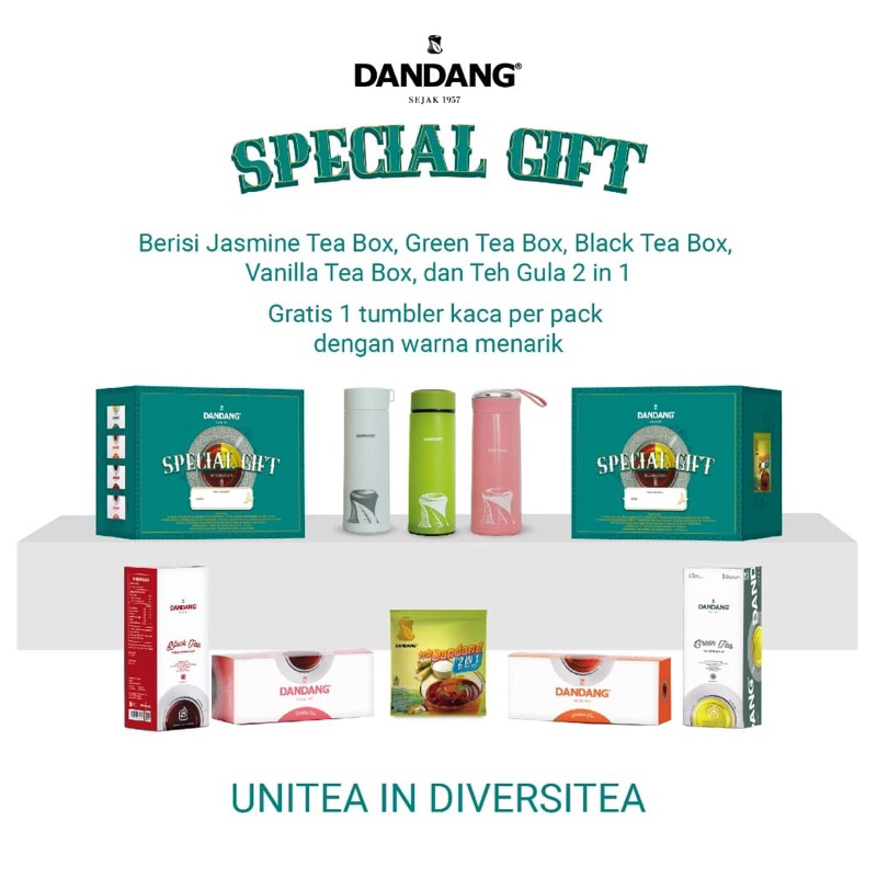 

(Special Gift) Hampers Teh Dandang Authentic / Isi 5 Paket Free 1 Tumblr