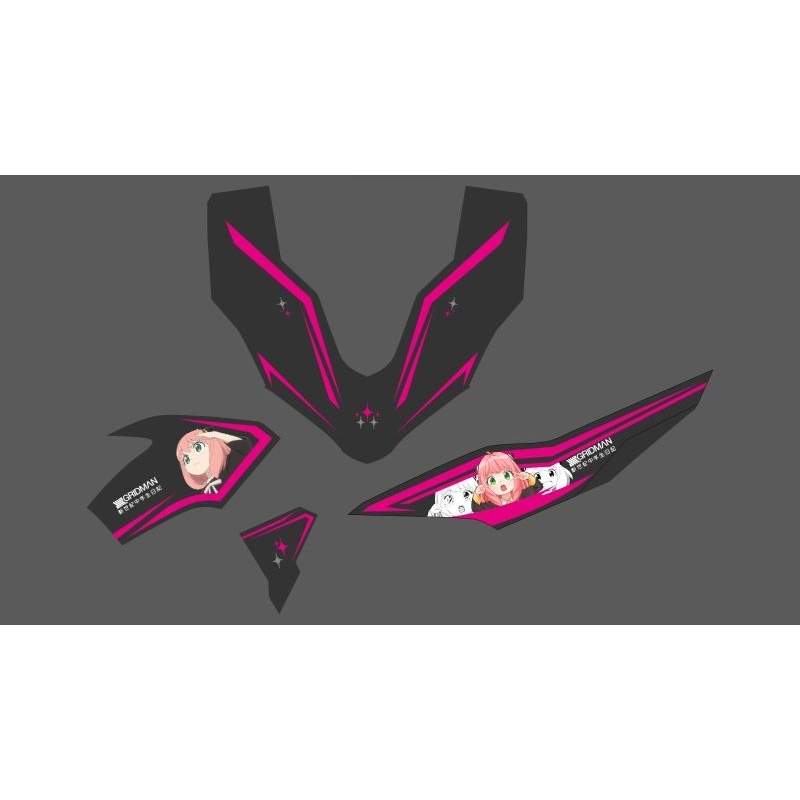 STRIPING STICKER TRANSPARAN MOTOR VARIO 160 DESIGN ANIME ANYA CUSTOM