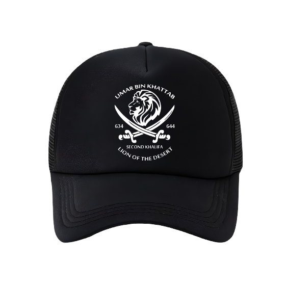 Topi trucker islami islamic Umar Bin Khattab Lion Of The Desert Premium Grosirsweterbandung