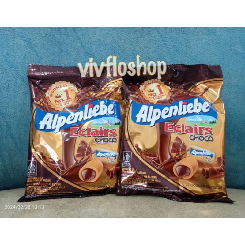 

Permen Alpenliebe Eclairs Chocolate Kemasan Bag 144 gram (isi 40)