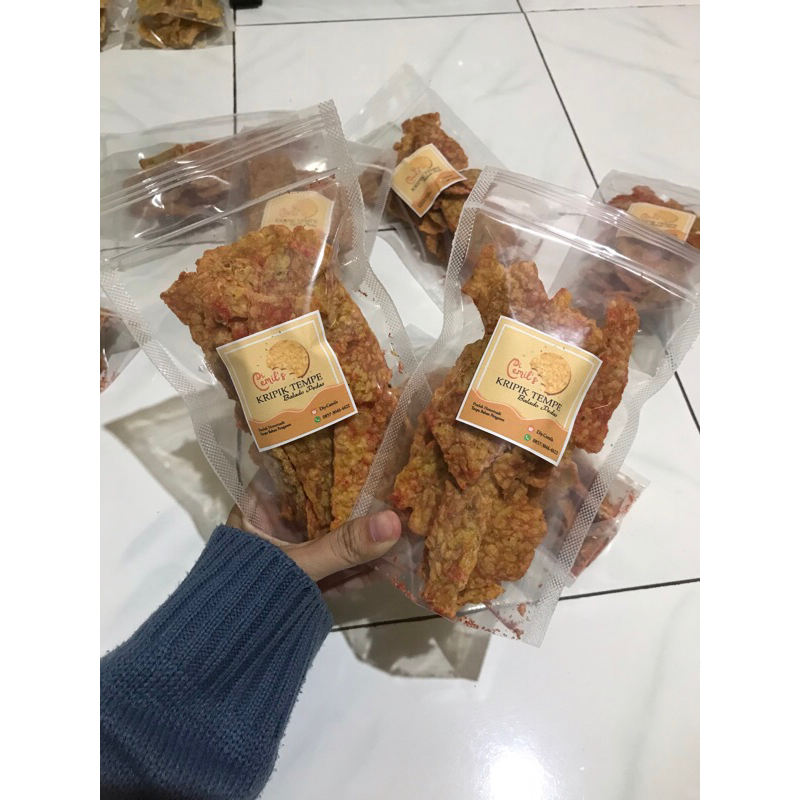 

kripik tempe tepung balado pedas enak gurih