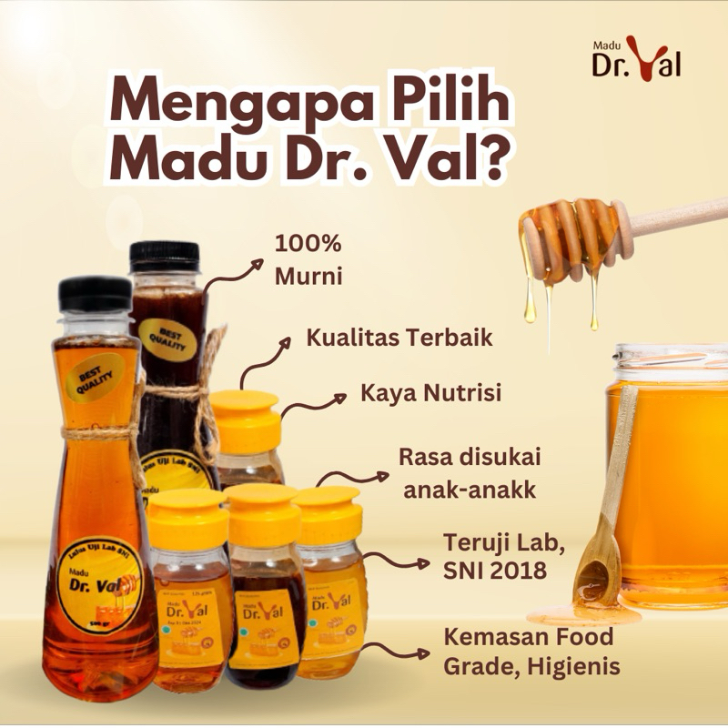 

PROMO B1G1 BELI 1 GRATIS 1. Madu Randu Dr. Val 500gr 100% Madu Murni Pure Honey