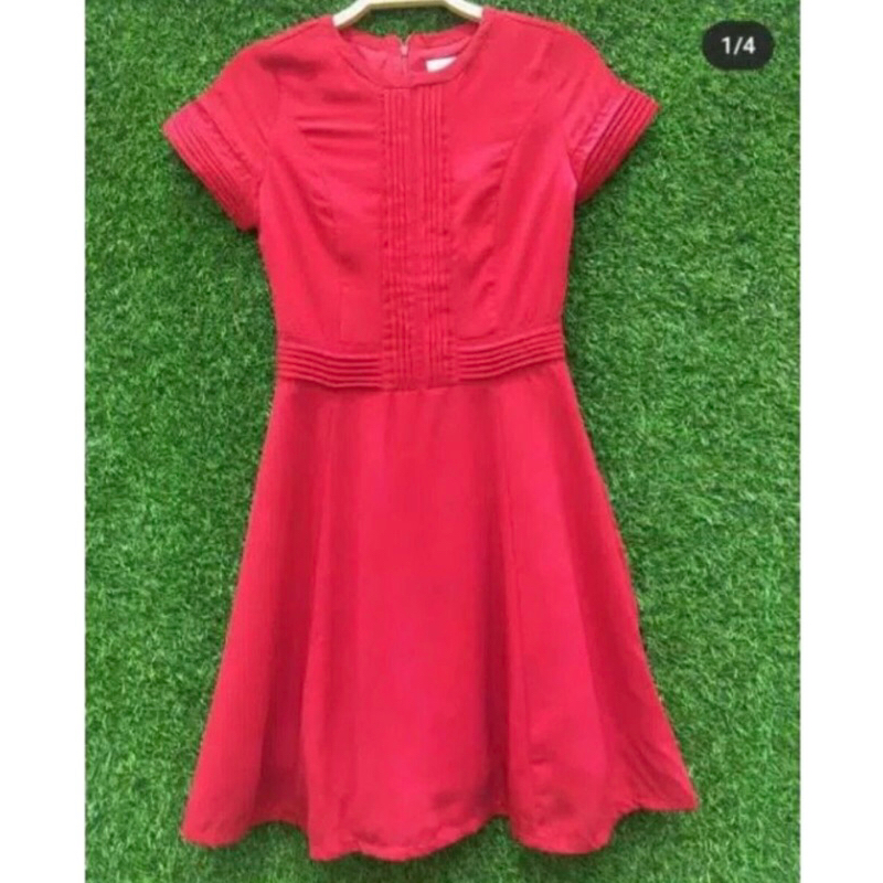 Accent Dress Merah / Dress Wanita Accent