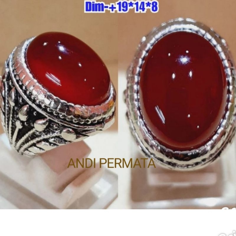 CINCIN BATU AKIK YAMAN DARAH CARNELIAN KRISTAL NATURAL