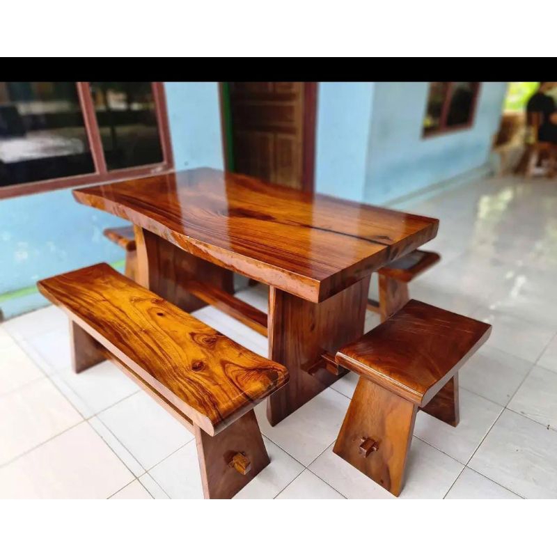 MEJA SATE/ MEJA MAKAN TREMBESI/KURSI TREMBESI/SET KURSI MAKAN/KURSI CAFE/MEJA TREMBESI FINISHING