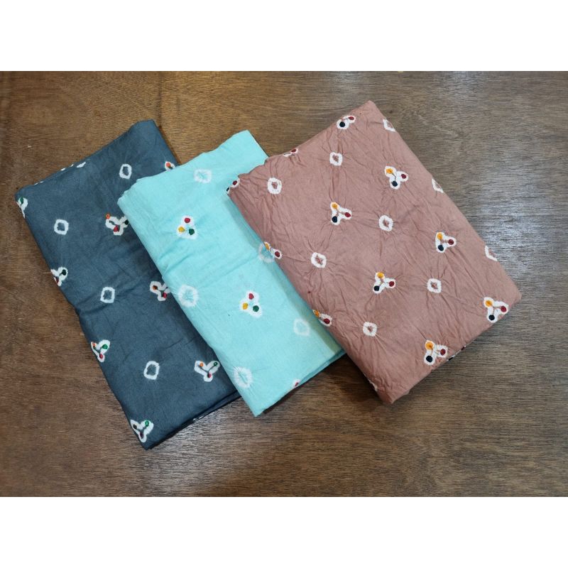 KAIN JUMPUTAN BATIK ASLI HANDMADE  COKLAT ABU TUA MINT