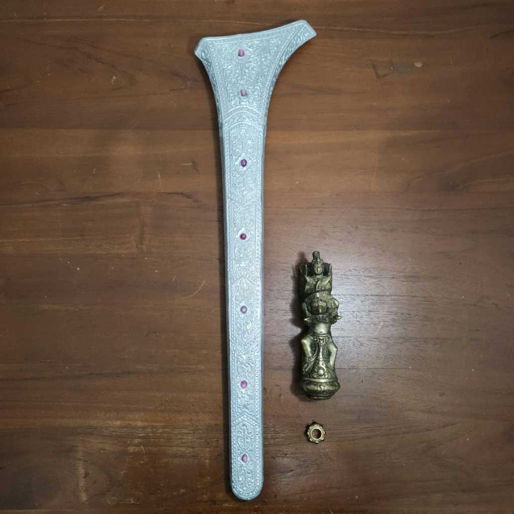 Warangka Perak Keris Bali 51Cm Batu ruby Handle kuningan gagang keris