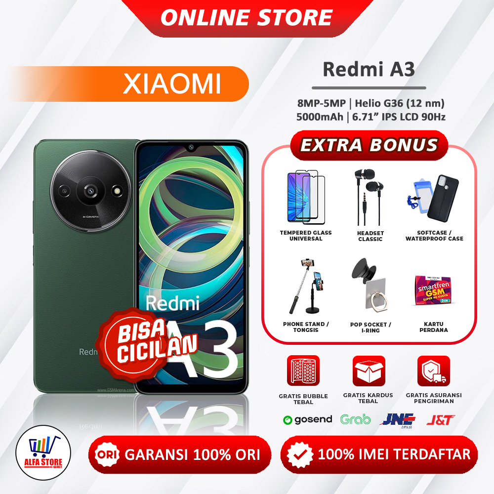 Xiaomi Redmi A5 RAM 4/128GB - Redmi A3 RAM 4/128GB - Redmi A2 RAM 3/64GB - Redmi A1 RAM 2/32GB Garan