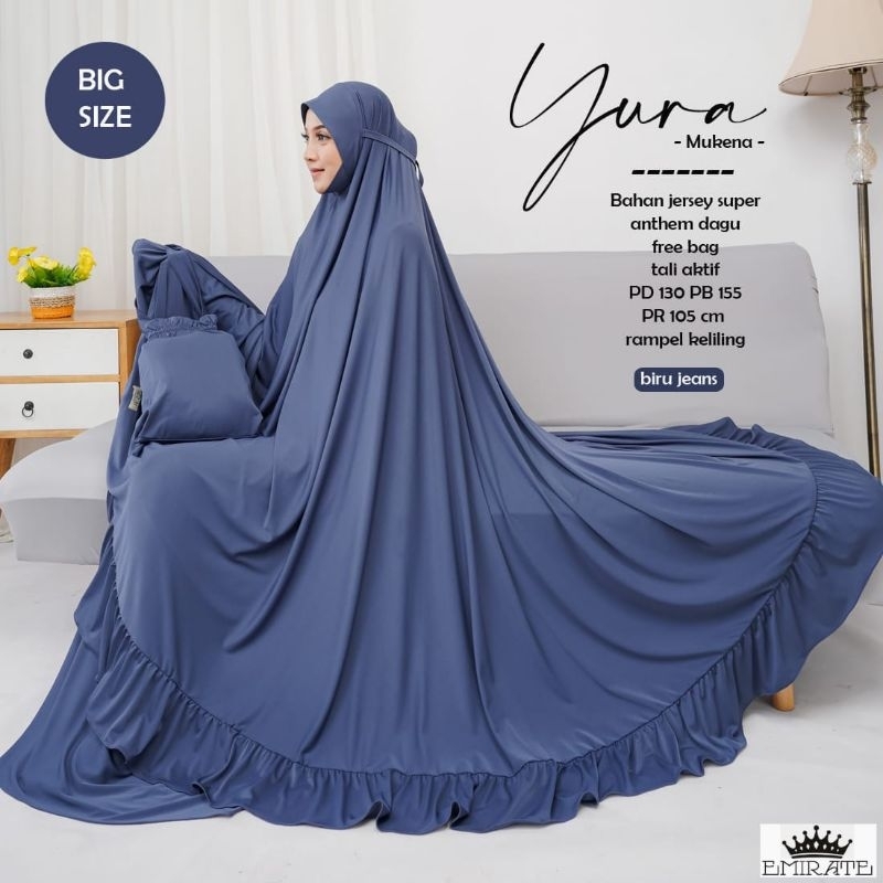 mukena jersora yura bahan kaos jersey polos dewasa + tas perlengkapan sholat muslim