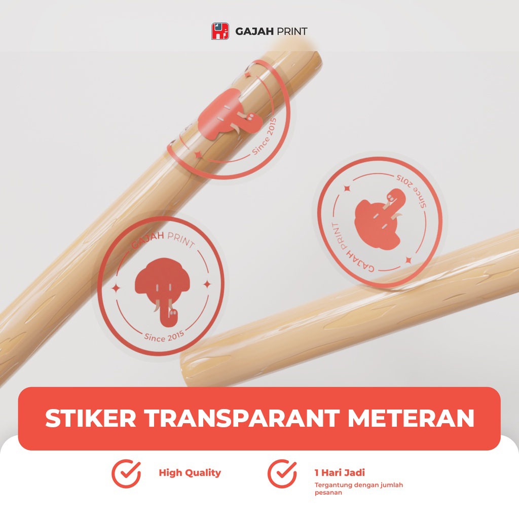 

Stiker Transparant & Stiker Putih Custom 1 Meter dengan Tinta UV - Anti gores