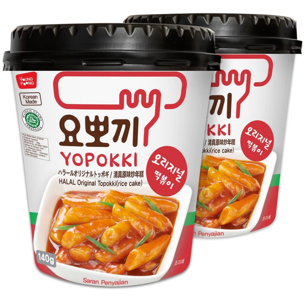 

Yopokki Original Topokki Cup Instan Sweet & Mild Halal Rice Cake 140gr