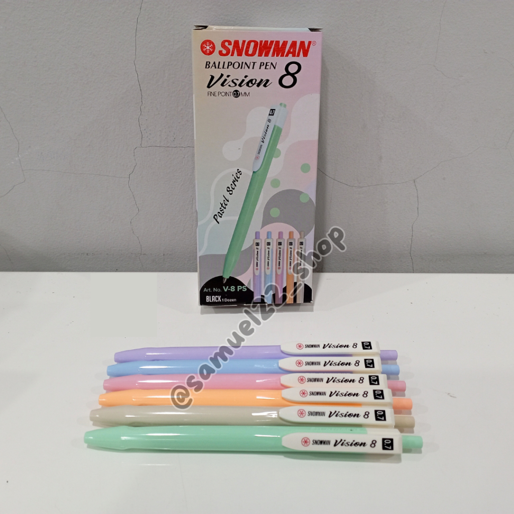 

Pulpen SNOWMAN V-8 PS 0.7 mm / Ballpoint SNOWMAN V8 PS 0.7mm Isi 12 pcs