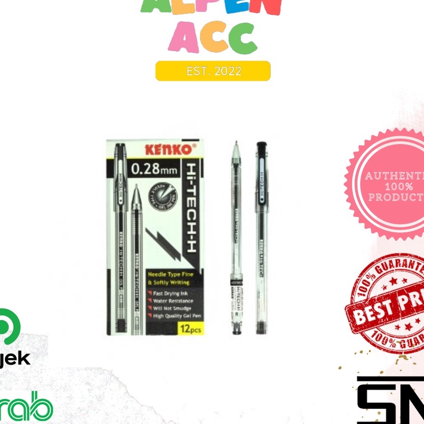 

murah KENKO GEL PEN Pulpen Bolpoin PEN TINTA GEL HiTechH 28 Mm kenko 1PACK 12PCS
