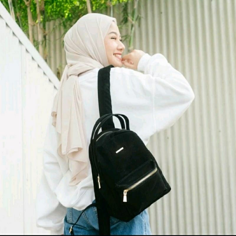 Backpack Flicka Kode J 90 Black | Tas Ransel Wanita | Tas Ala Korea | Flicka Bag J 90 | Backpack Wan