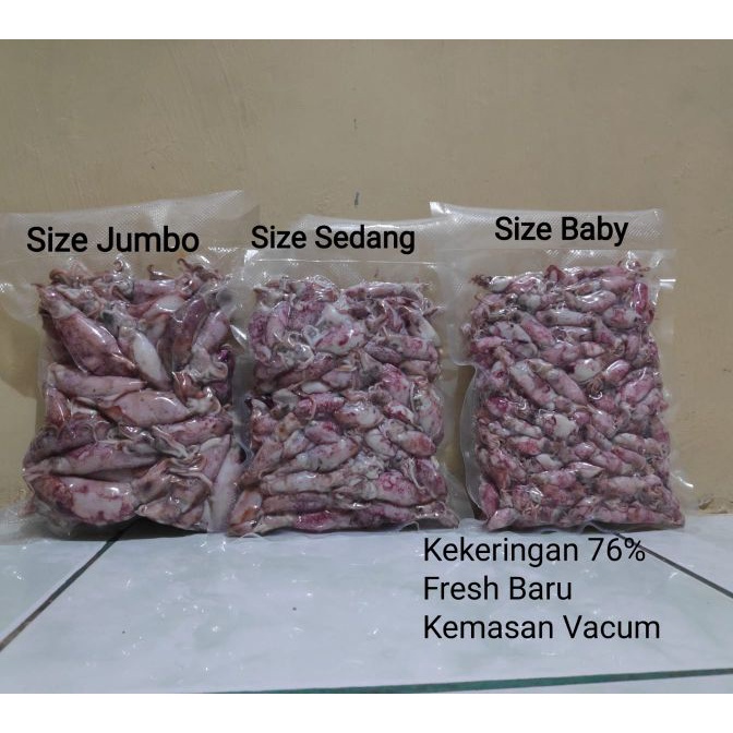 

KI3 Sotong Cumi Cumi Asin Cumi Rebus 1 KG Size JumboSedangBaby