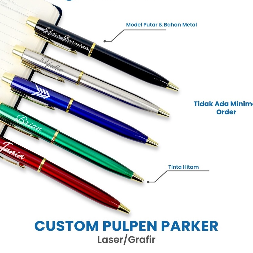 

FG2 Custom Pulpen Pena Promosi Metal Putar Parker Cetak Laser Grafir