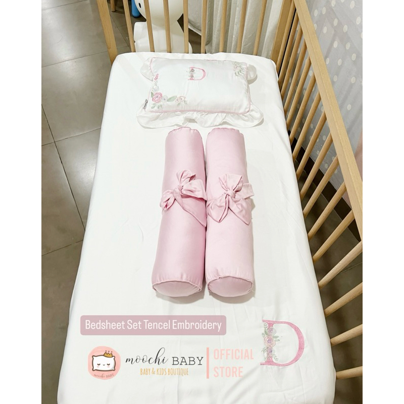 moochi baby Sprei fitted bedsheet bordir embroidery custom