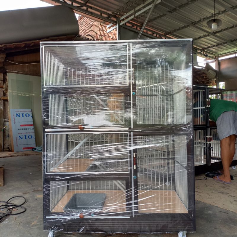 KANDANG KUCING ALUMINIUM / KANDANG KUCING 2 KAMAR / KANDANG KUCING PREMIUM