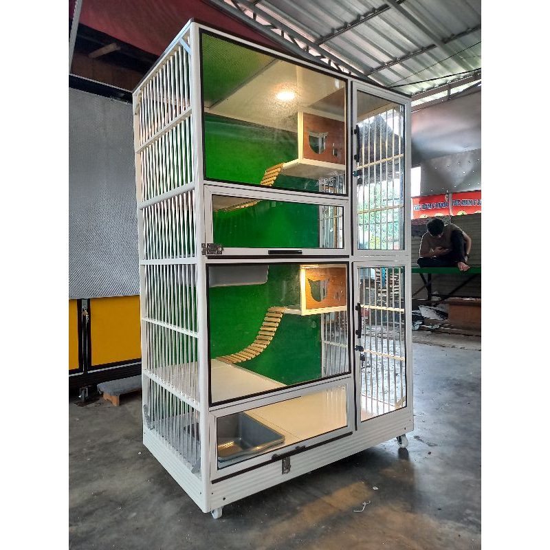 KANDANG KUCING 2 KAMAR // KANDANG KUCING ALUMINIUM // KANDANG KUCING PREMIUM