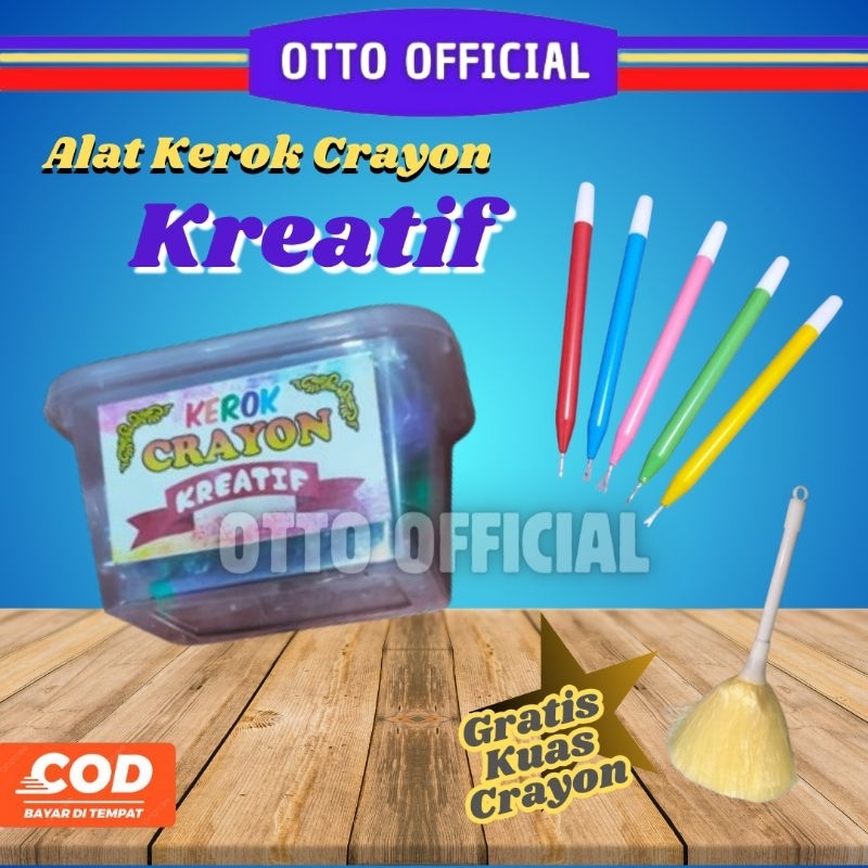 

Alat Kerok Crayon Kreatif 1 set isi 5 ,Bonus 1 Buah Kuas Crayon