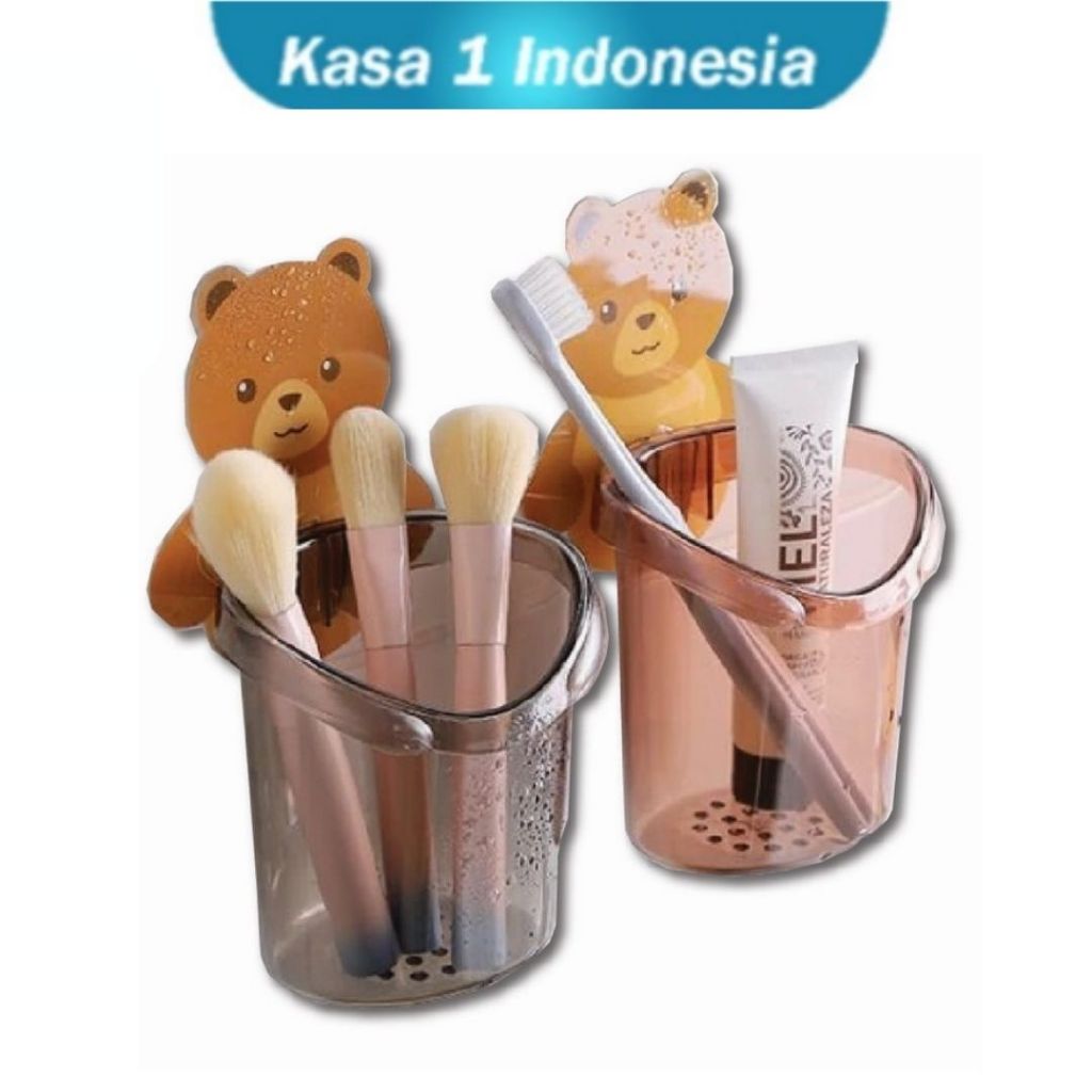 Rak Tempel Tempat Sikat Gigi Anak-anak Bentuk Bear