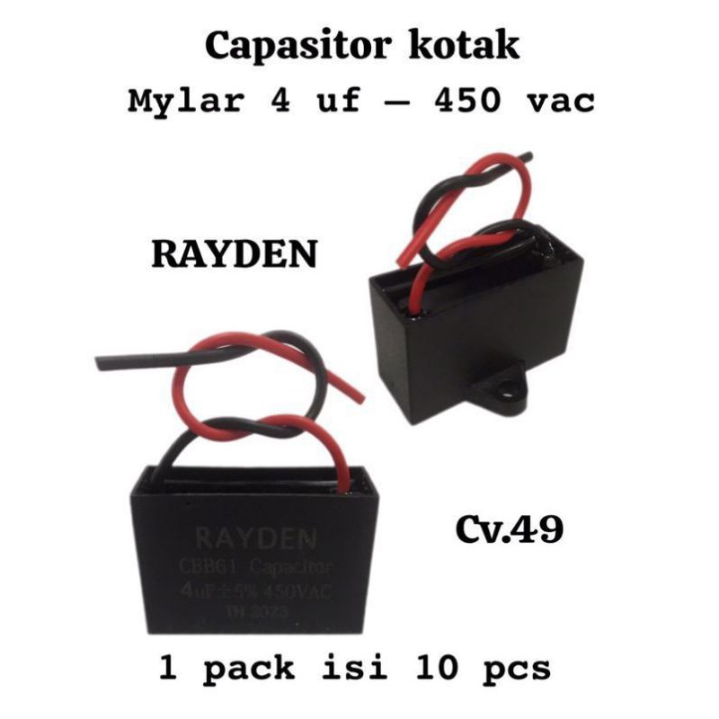 Kapasitor Capasitor Kipas Angin Fan 4uf 450V
