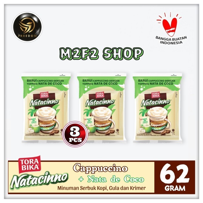 

Kopi Torabika Natacinno Cappuccino Nata De Coco Sachet - 62 gr (Kemasan 3 Pcs)